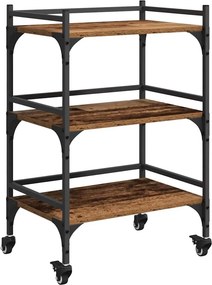 vidaXL Konyhai kocsi Öreg fa 50 x 35 x 75.5 cm Faanyag