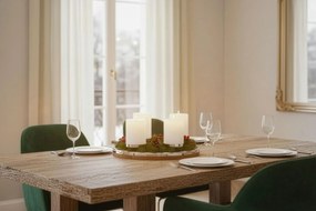 Lani adventi koszorú (Ø 34 cm), mangófa, rozsdamentes acél szegéllyel - EDZARD