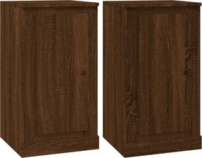 vidaXL 2 db barna tölgy színű szerelt fa tálalóasztal 37,5x35,5x67,5