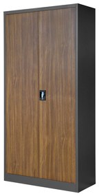 Set 4x fém iratszekrény JAN H, 900 x 1950 x 400 mm, Eco Design: antracit/ dió