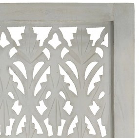 3-paneles szürke kézzel faragott térelválasztó 120 x 165 cm