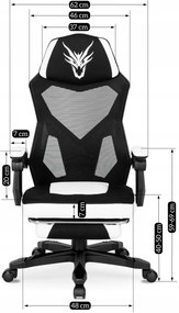 Gamer Forgószék Fekete/Fehér Színben. Teherbírás: 150 kg. BING