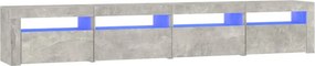 vidaXL betonszürke TV-szekrény LED-lámpákkal 240x35x40 cm