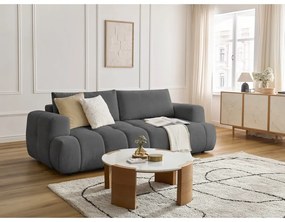 Sötétszürke kinyitható-tárolóhelyes kanapé 251 cm Fuji – Bobochic Paris