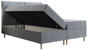 Franciaágy  Boxspring 140 cm Saruta (fekete) (matraccal és tárolóhellyel). 1047350