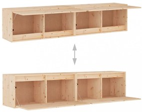 2 db tömör fenyőfa faliszekrény 80 x 30 x 35 cm