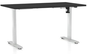 Állítható magasságú asztal OfficeTech A, 120 x 80 cm, fehér alap, fekete