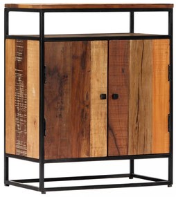 tömör újrahasznosított fa és acél kisszekrény 60 x 35 x 76 cm