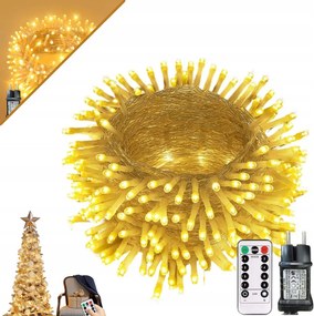 35M-ES Karácsonyfa Lámpa 350LED Kültéri Fehér Meleg +távirányító