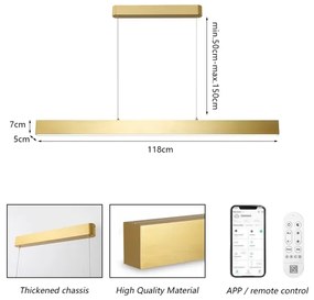 Brilagi - SLEEKLINE SMART LED 40W 230V Wi-Fi Tuya arany csillár+DO
