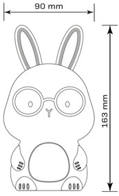 LED RGBW Dimmelhető gyermek érintős lámpa FLORKA LED/1W/5V USB 1200 mAh szürke