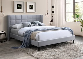 Ágy, 160x200, szürke Velvet szövet, BELATO