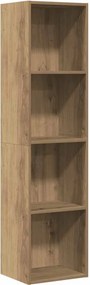 vidaXL Könyvszekrény/TV szekrény kézműves tölgy 36x30x143cm műanyag fa