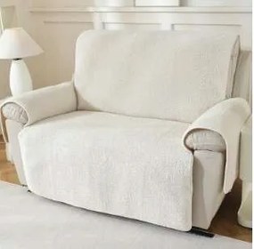 Kanapé huzat kétszemélyes kanapé védő plüss 120x185cm fehér
