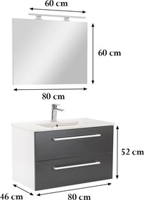 Vario Clam 80 Fürdőszoba komplett szekrény