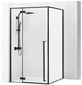 Rea - FARGO zuhanykabin 90 x 120 x 195 cm, fekete profil / átlátszó üveg, REA-K3214