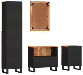 4 részes tömör akácfa fürdőszobai bútorszett