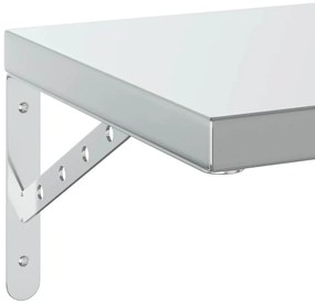 2 db ezüstszínű rozsdamentes acél fali polc 75 x 30 cm