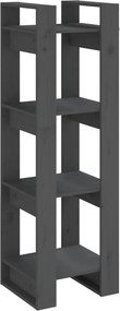 vidaXL szürke tömör fenyőfa könyvszekrény/térelválasztó 41x35x125 cm