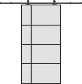 vidaXL ESG üveg-alumínium tolóajtó fémszerelvény-szettel 102,5x205 cm