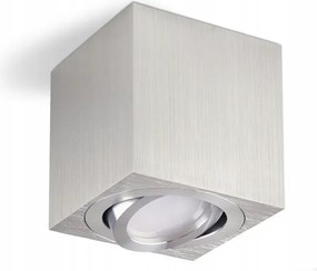 Mennyezeti lámpatest falra szerelhető cső négyzet GU10 mozgatható Ezüst