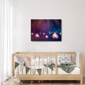Kép - varázslatos vízililiom (üvegen) (70x50 cm)
