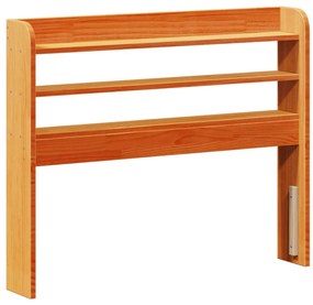 viaszbarna tömör fenyőfa fejtámla polcokkal 75 cm