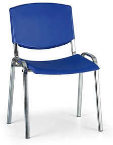 Design konferencia szék - króm lábak, kék