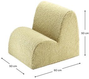 Zöld buklé gyerek fotel Cloud – Wigiwama