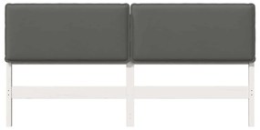 Kárpitozott fejtámla fejtámlával Fehér és világosszürke 180 cm