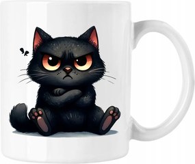 Bögre Fekete Cica 18 Fehér 330ml