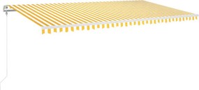 vidaXL sárga és fehér automata napellenző 600 x 350 cm