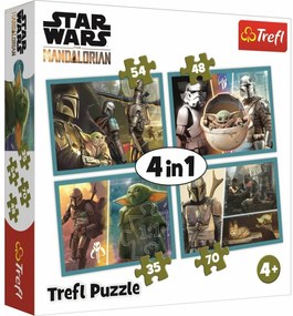 Trefl Puzzle Mandalorian és világa, 4in1 35, 48,54, 70 darab