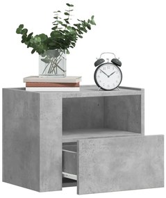 2 db betonszürke falra szerelhető éjjeliszekrény 45x30x35 cm