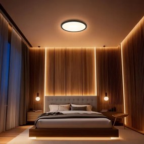 Aigostar - MESH LED mennyezeti lámpa, LED RGBW, dimmelhető, 24W, 230V, 3000-6500K, fekete + távirányító