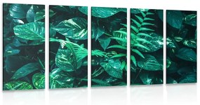 5-részes kép friss trópusi levelek