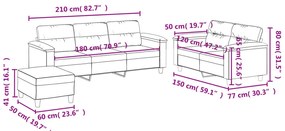 3 részes krémszínű mikroszálas szövet ülőgarnitúra párnákkal