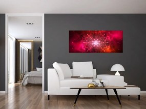 Piros absztrakció képe (120x50 cm)