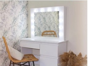 Öltöző asztal LED tükörrel Cleopatra White
