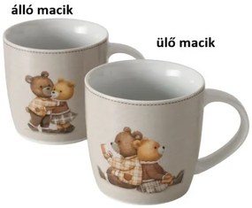 Porcelánbögre 330ml, macifiúval és macilánnyal, Henry