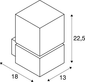 SLV SQUARE 1000336 Fali lámpa 1x20W/E27 IP44