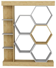 könyvespolc Sueno - White, Oak