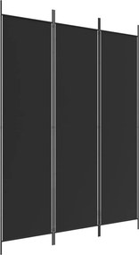 vidaXL 3 paneles fekete szövet térelválasztó 150 x 200 cm