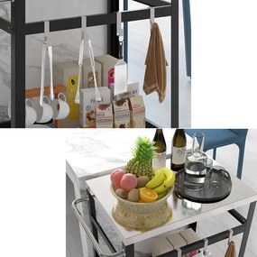 2 szintes rozsdamentes acél grillkocsi