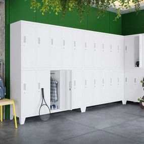 10 ajtós BHP fém öltözőszekrény BARTEK 1360 x 1720 x 450 mm, fehér