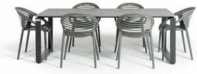 Joanna szürke 6 személyes kerti étkezőszett székekkel és Strong asztallal, 210 x 100 cm - Bonami Selection