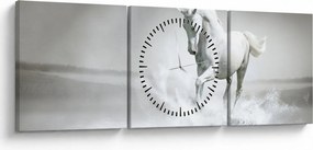 Kép - Fehér ló (órával) (90x30 cm)