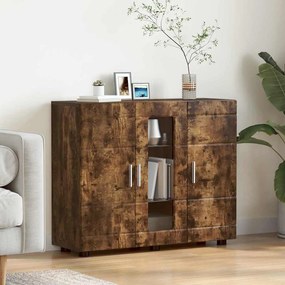Széf polcokkal ajtóval Füstölt tölgy 55.5 x 29 x 100 cm Faanyag