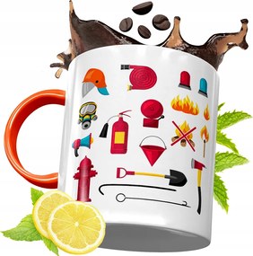 Narancssárga Bögre Tűzoltónak Tökéletes Ajándék fényképes nyomtatással