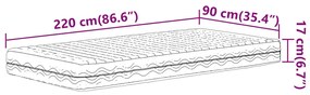 fehér H2/H3 keménységű habmatrac 90 x 220 cm